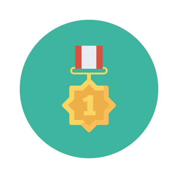 Медаль Значок Награды Векторная Иллюстрация — стоковый вектор