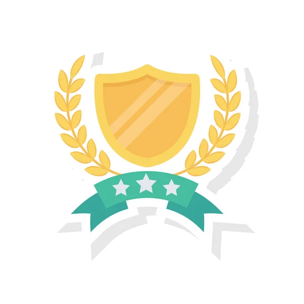 Vector Illustration Flat Icon Reward Shield — Stock Vector