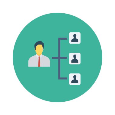 Vektör çizimi. Takım çalışması düz daire simgesi. 