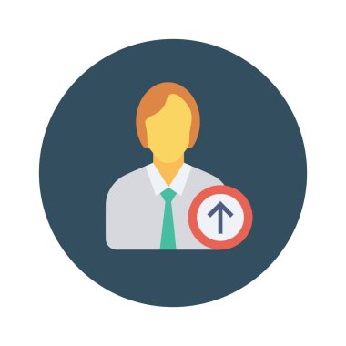 Vektör çizimi. Takım çalışması düz daire simgesi. İş adamı