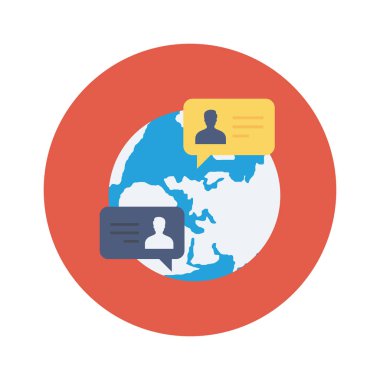 Vektör çizimi. Takım çalışması düz daire simgesi. sohbet