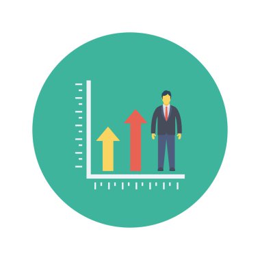 Vektör çizimi. Takım çalışması düz daire simgesi. Çizelge