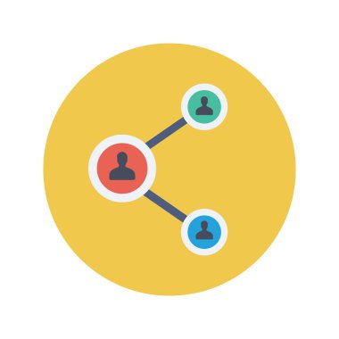 Vektör çizimi. Takım çalışması düz daire simgesi. işbirliği 