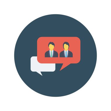 Vektör çizimi. Takım çalışması düz daire simgesi. sohbet