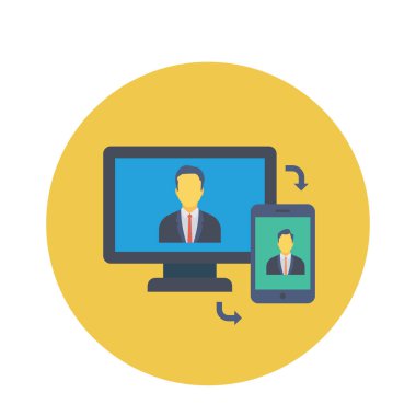 Vektör çizimi. Takım çalışması düz daire simgesi. iş sohbeti