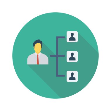 Vektör çizimi. Takım çalışması düz daire simgesi. 