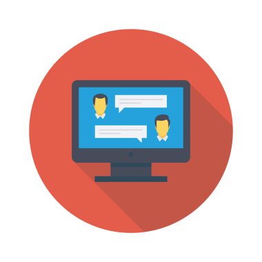 Vektör çizimi. Takım çalışması düz daire simgesi. sohbet