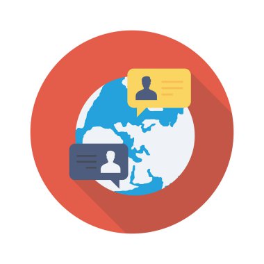 Vektör çizimi. Takım çalışması düz daire simgesi. sohbet