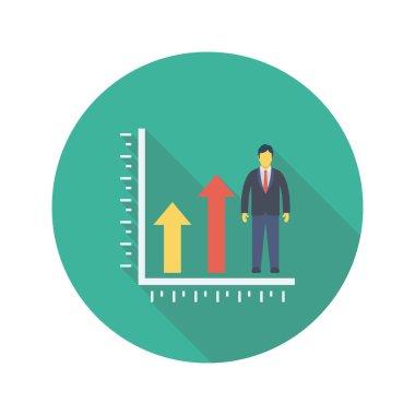 Vektör çizimi. Takım çalışması düz daire simgesi. Çizelge