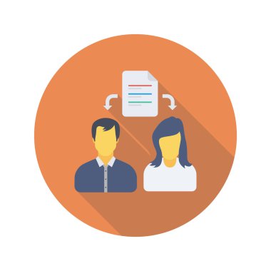 Vektör çizimi. Takım çalışması düz simgesi.  