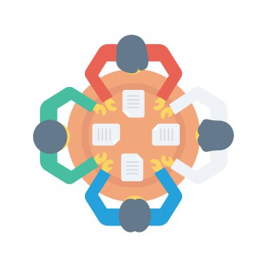 Vektör çizimi. Takım çalışması düz simgesi. toplantı