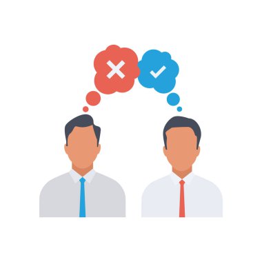 Vektör çizimi. Takım çalışması düz simgesi. iş adamları