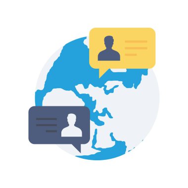 Vektör çizimi. Takım çalışması düz simgesi. sohbet