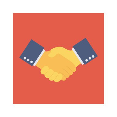 Vektör çizimi. Takım çalışması düz daire simgesi. tokalaşma 