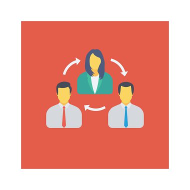 Vektör çizimi. Takım çalışması düz daire simgesi. işbirliği 