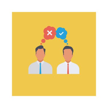 Vektör çizimi. Takım çalışması düz daire simgesi. iş adamları 