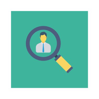 Vektör çizimi. Takım çalışması düz simgesi. aday araması 