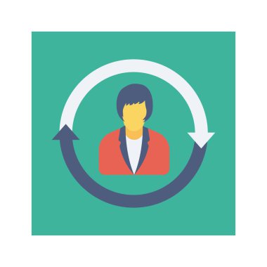 Vektör çizimi. Takım çalışması düz simgesi. iş kadını 