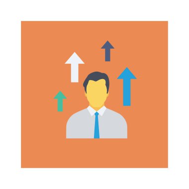 Vektör çizimi. Takım çalışması düz simgesi. İş adamı 