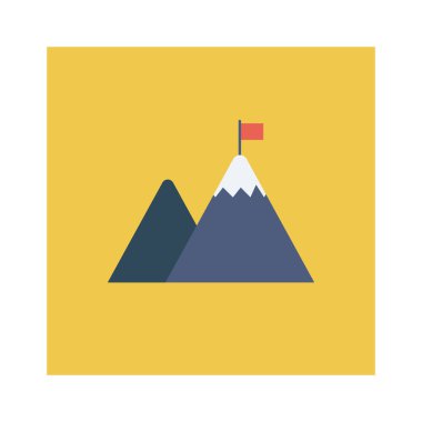 Vektör çizimi. Takım çalışması düz simgesi. dağlar