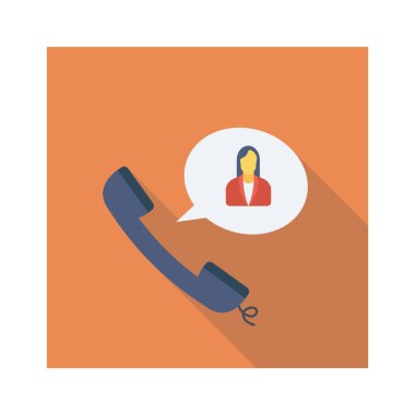 Vektör çizimi. Takım çalışması düz simgesi. Telefon görüşmesi