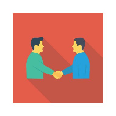 Vektör çizimi. Takım çalışması düz simgesi. tokalaşma 