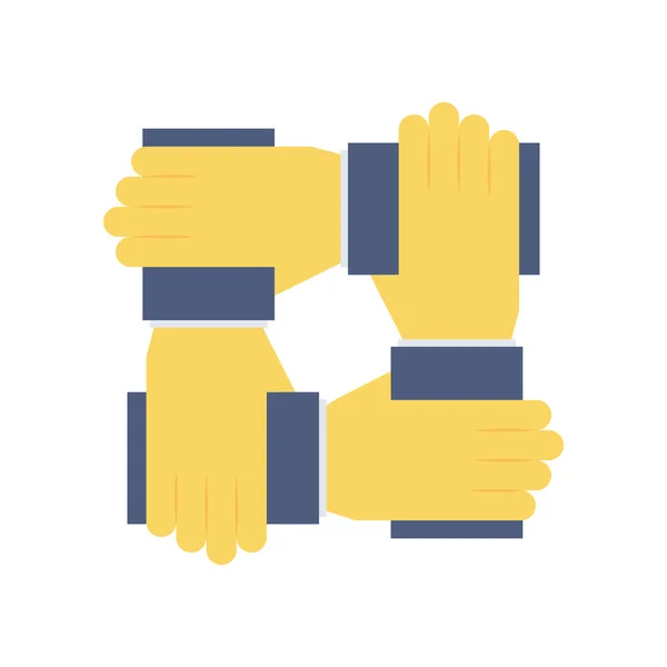 Vektorillustration Teamwork Flach Symbol Hände — Stockvektor