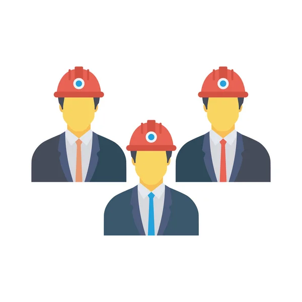 Vector Illustration Teamwork Flat Icon Businessmen Helmets — Stock Vector