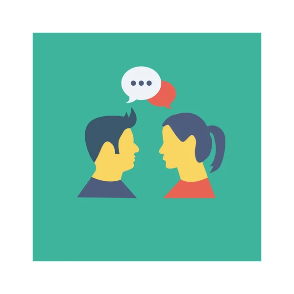 Vector Illustratie Teamwork Platte Pictogram Chatten — Stockvector