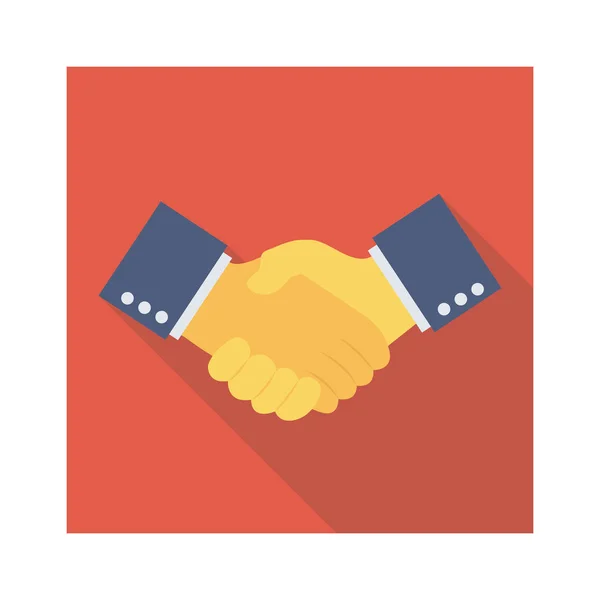 Vector Illustration Teamwork Flat Icon Handshake — Stock Vector