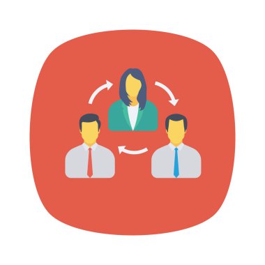 Vektör çizimi. Takım çalışması düz simgesi.  