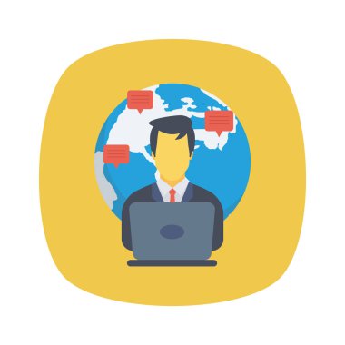 Vektör çizimi. Takım çalışması düz simgesi. sohbet