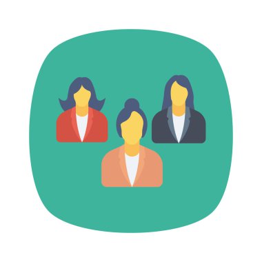 Vektör çizimi. Takım çalışması düz simgesi. İş kadınları 