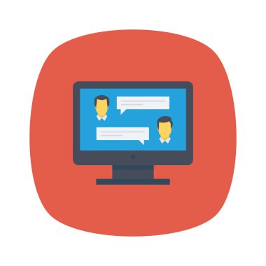 Vektör çizimi. Takım çalışması düz simgesi. sohbet