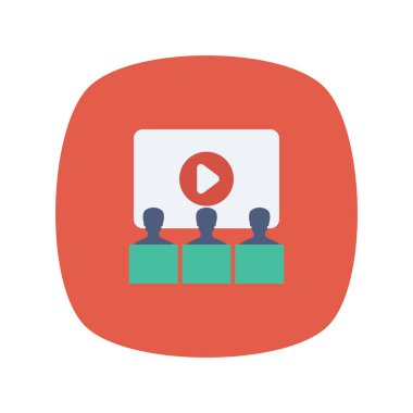 Vektör çizimi. Takım çalışması düz simgesi. konferans 