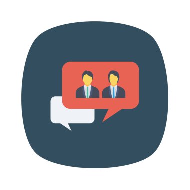 Vektör çizimi. Takım çalışması düz simgesi. sohbet