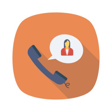 Vektör çizimi. Takım çalışması düz simgesi. Telefon görüşmesi