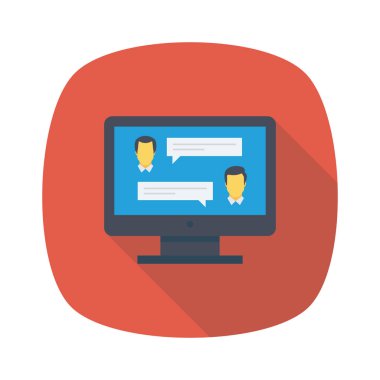 Vektör çizimi. Takım çalışması düz simgesi. sohbet  