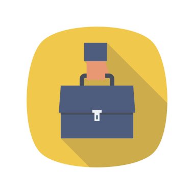 Vektör çizimi. Takım çalışması düz simgesi. Çantalı el.