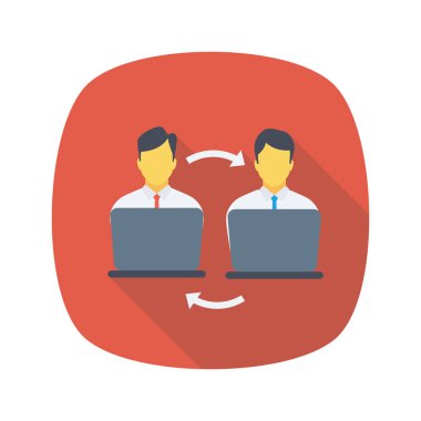 Vektör çizimi. Takım çalışması düz simgesi. iş akışı