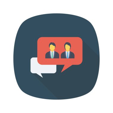 Vektör çizimi. Takım çalışması düz simgesi. konuşma baloncukları