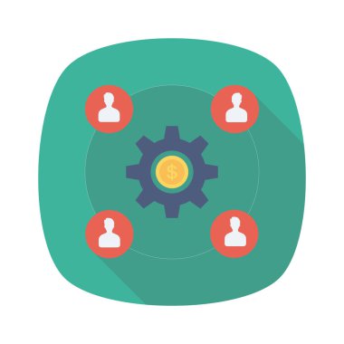 Vektör çizimi. Takım çalışması düz simgesi.   