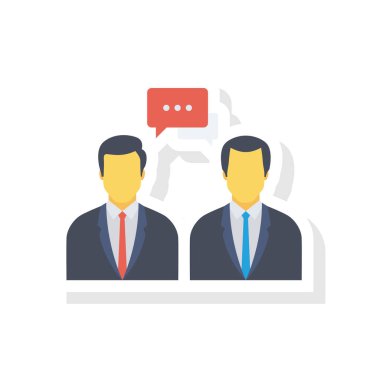 Vektör çizimi. Takım çalışması düz simgesi. iş adamları 