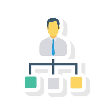 Vektör çizimi. Takım çalışması düz simgesi.   