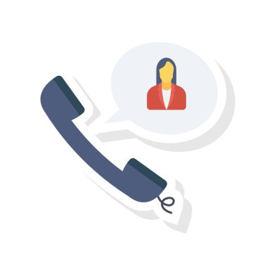 Vektör çizimi. Takım çalışması düz simgesi. Telefon görüşmesi