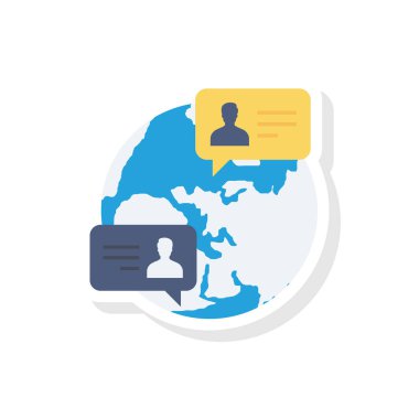 Vektör çizimi. Takım çalışması düz simgesi. sohbet