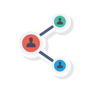 Vektör çizimi. Takım çalışması düz simgesi.   