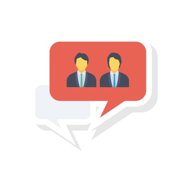 Vektör çizimi. Takım çalışması düz simgesi. sohbet