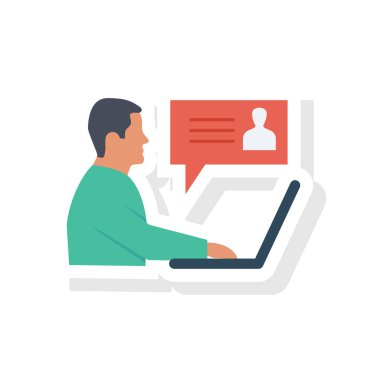 Vektör çizimi. Takım çalışması düz simgesi. İş adamı sohbeti