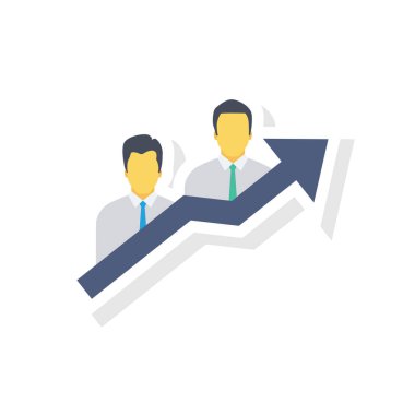 Vektör çizimi. Takım çalışması düz simgesi. büyüme